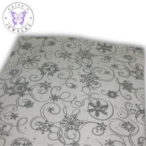 Handmade Small Book/Kindle Sleeve with a Glitter Gray Snowflake Fabric